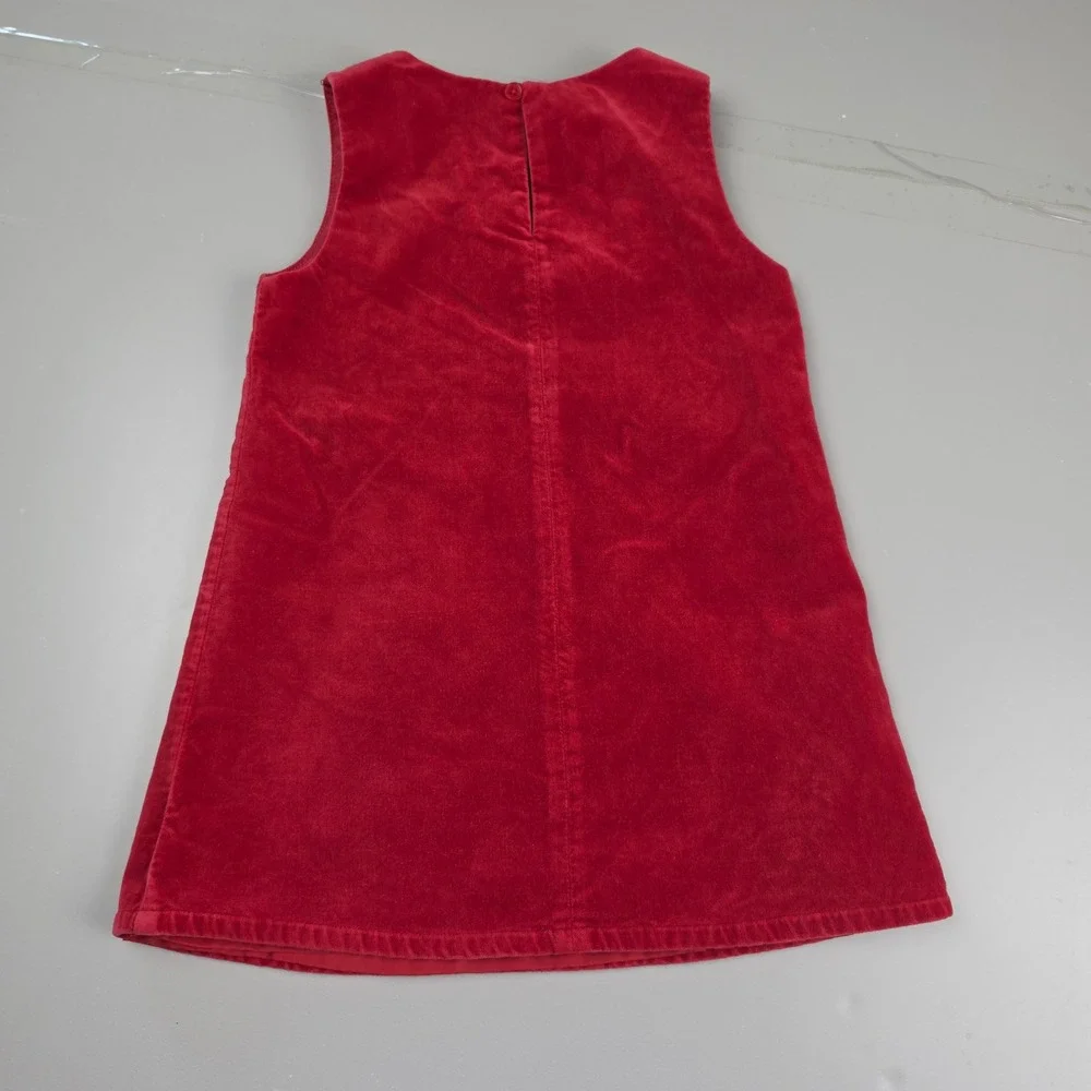 Old Navy Dress Toddler 3T Red Excellent Velvet Holiday Starburst Embroidered